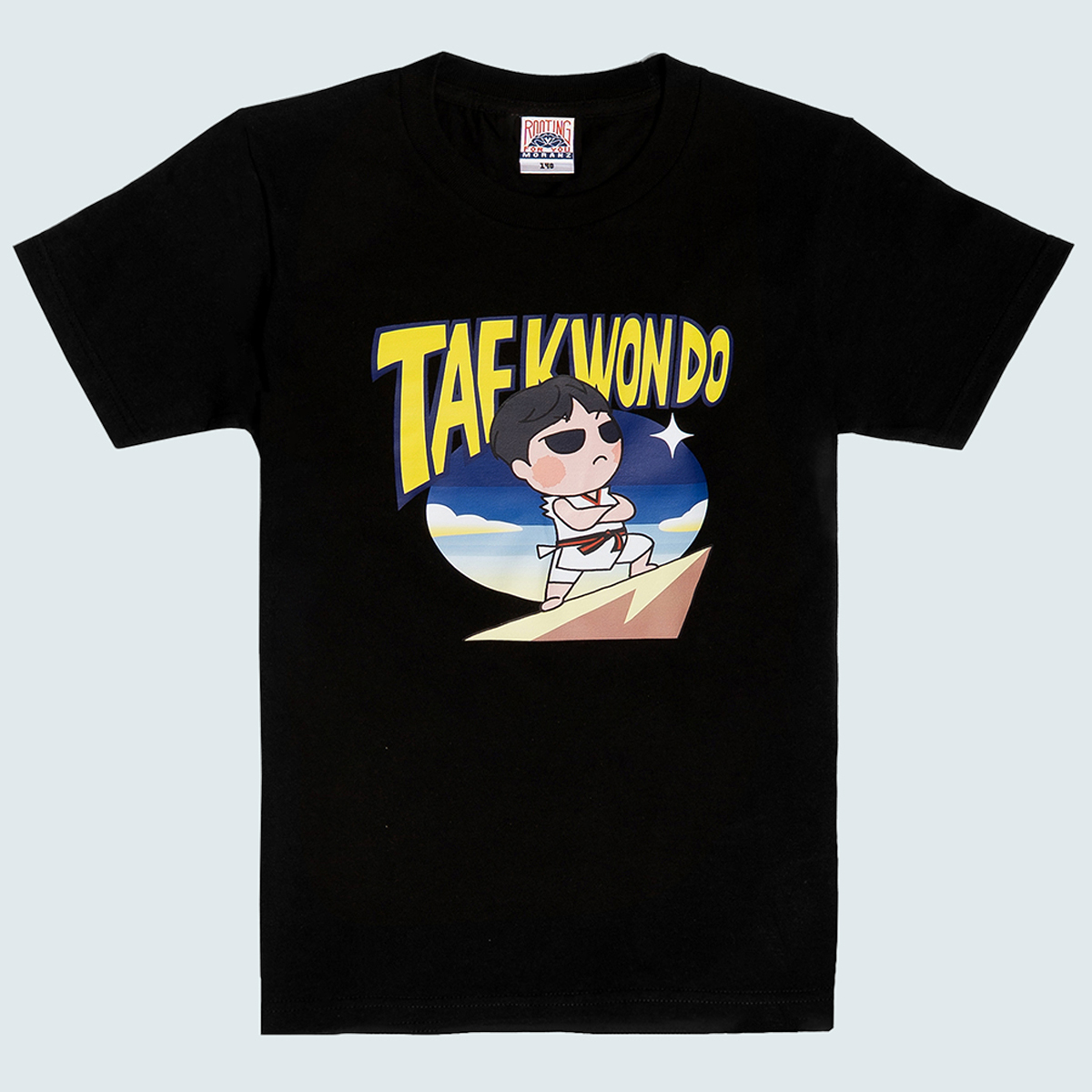 모란즈 면 태권키즈 블랙 티셔츠 여름 남아 여아 - 상세 이미지 2