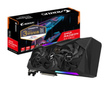 기가바이트 AORUS 라데온 RX 6800 Master D6 16GB 그래픽카드 피씨디렉트 GV-R68AORUS M-16GD