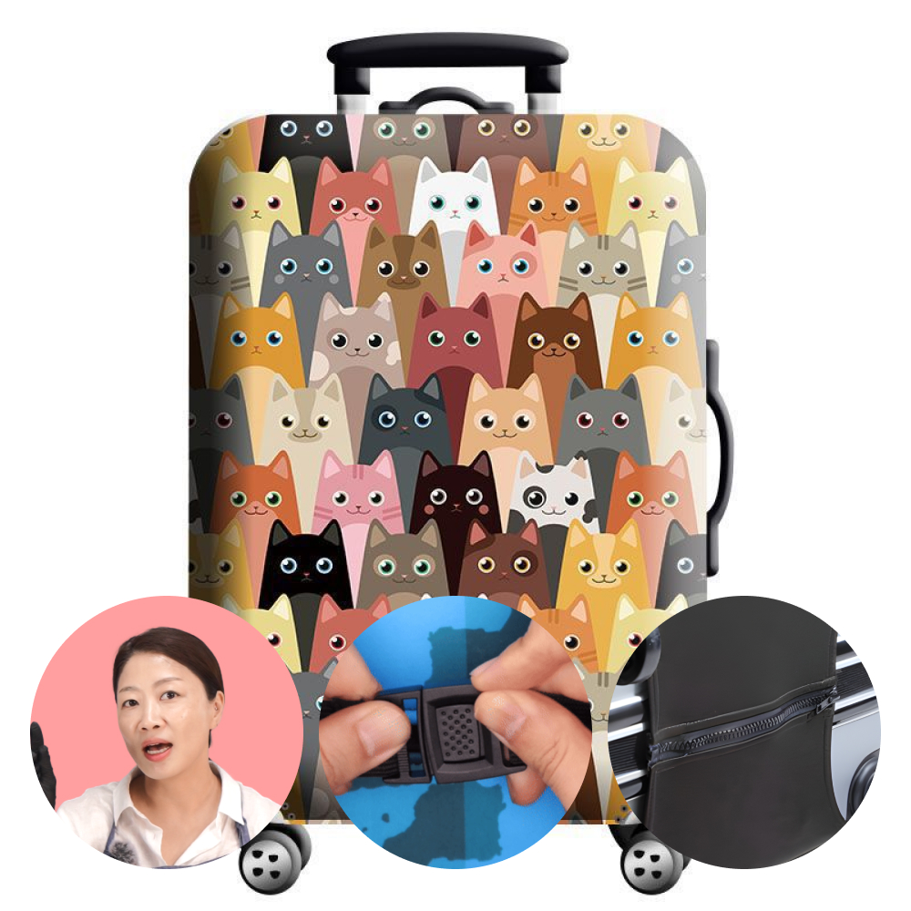 나나 항공 스판 캐리어 방수 커버 보호 덮개 케이스 L (26, 27, 28인치), 냥냥팝 패밀리