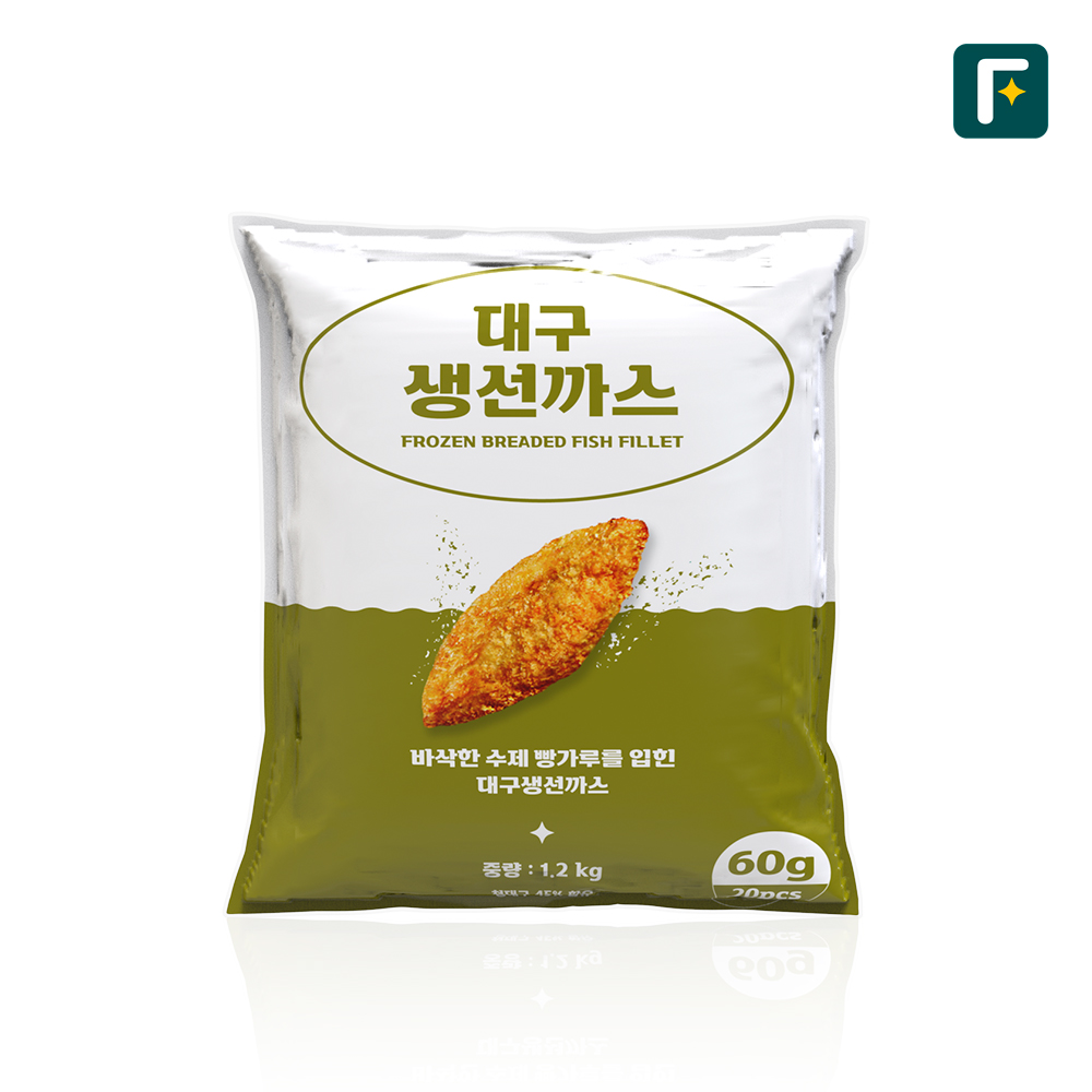 펀쿡 대구 순살 생선까스 1.2kg (60g X 20미) 흰살생선 생선 튀김