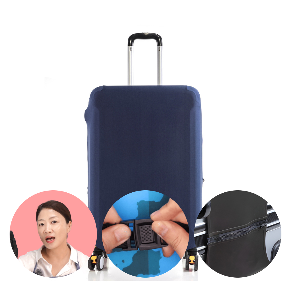 나나 항공 스판 캐리어 방수 커버 보호 덮개 케이스 S (18, 19, 20, 21인치), 남색(벨크로방식) - 메인 이미지