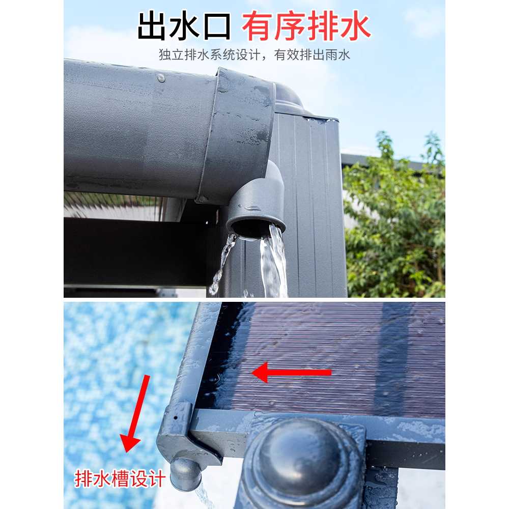 간이 주차장 스카이어닝 차양막 쉘터 차고 캐노피 3X3m - 상세 이미지 5