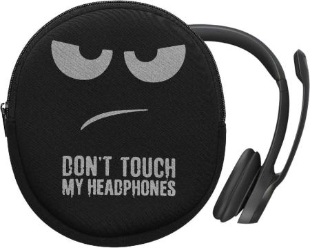 [해외]kwmobile 보관케이스 로지텍 H390호환-헤드셋 충격방지 네오프렌 내 헤드폰을 만지지 마세요 디자인