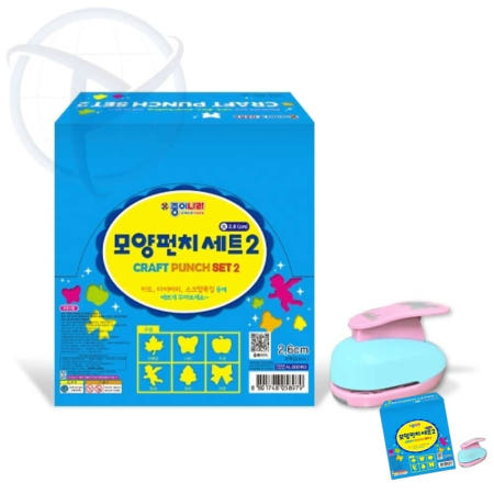 [PENETRADE협력사]모양펀치세트2 대 6입(단풍잎 나비 사과 천사 트리 리본) 도형펀칭 도형찍어내기
