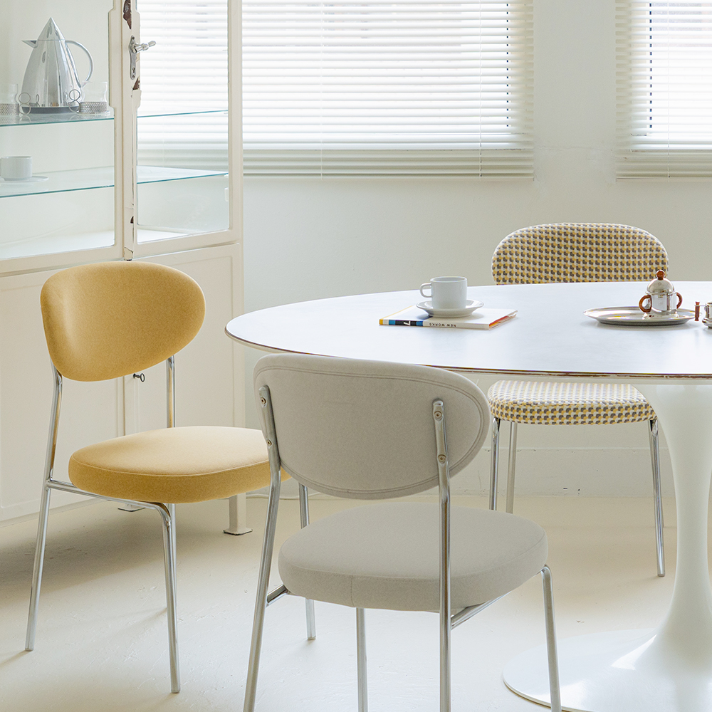 미드센츄리의자 패브릭 디자인 카페 의자 인테리어 철제 페블 체어