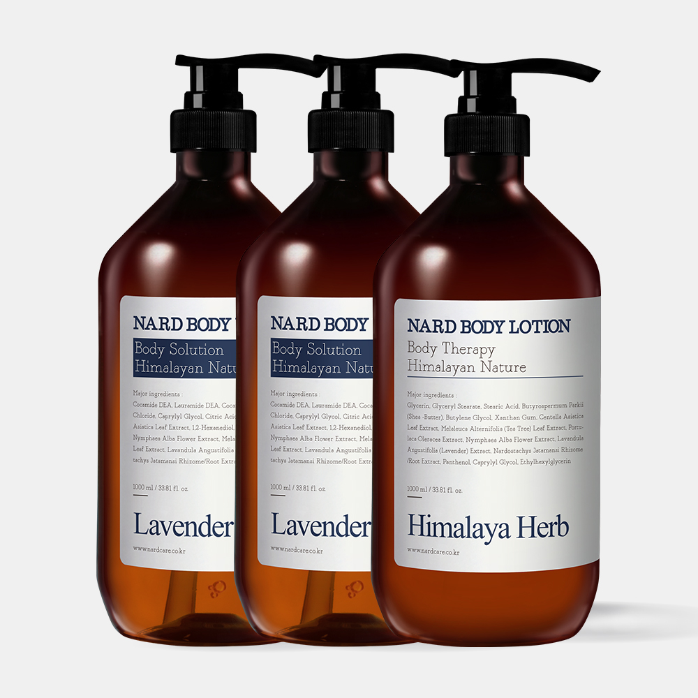 [바디set]  나드 바디워시 라벤더머스크향 1L 2개 + 나드 바디로션  라벤더머스크향 1L 1개