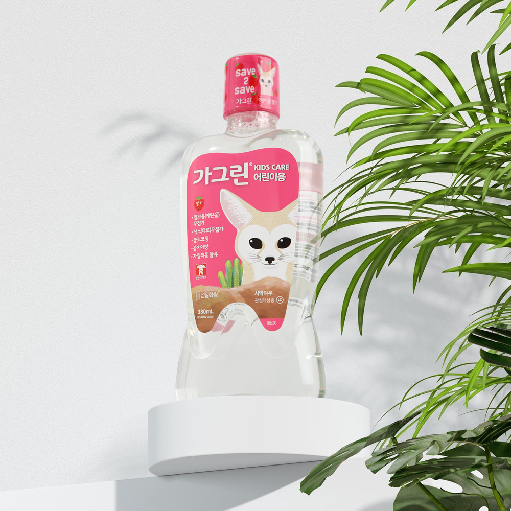 가그린 어린이 사과맛 380ml 불소 충치예방 자일리톨 함유 - 상세 이미지 2