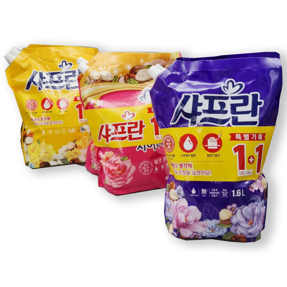 LG 샤프란 시어버터 섬유유연제 1.6L x 2입 핑크 - 상세 이미지 2