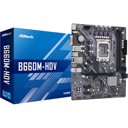 [해외]ASRock B660M MicroATX 마더보드 B660M-HDV 인텔 B660 시리즈 CPU(LGA1700) 호환