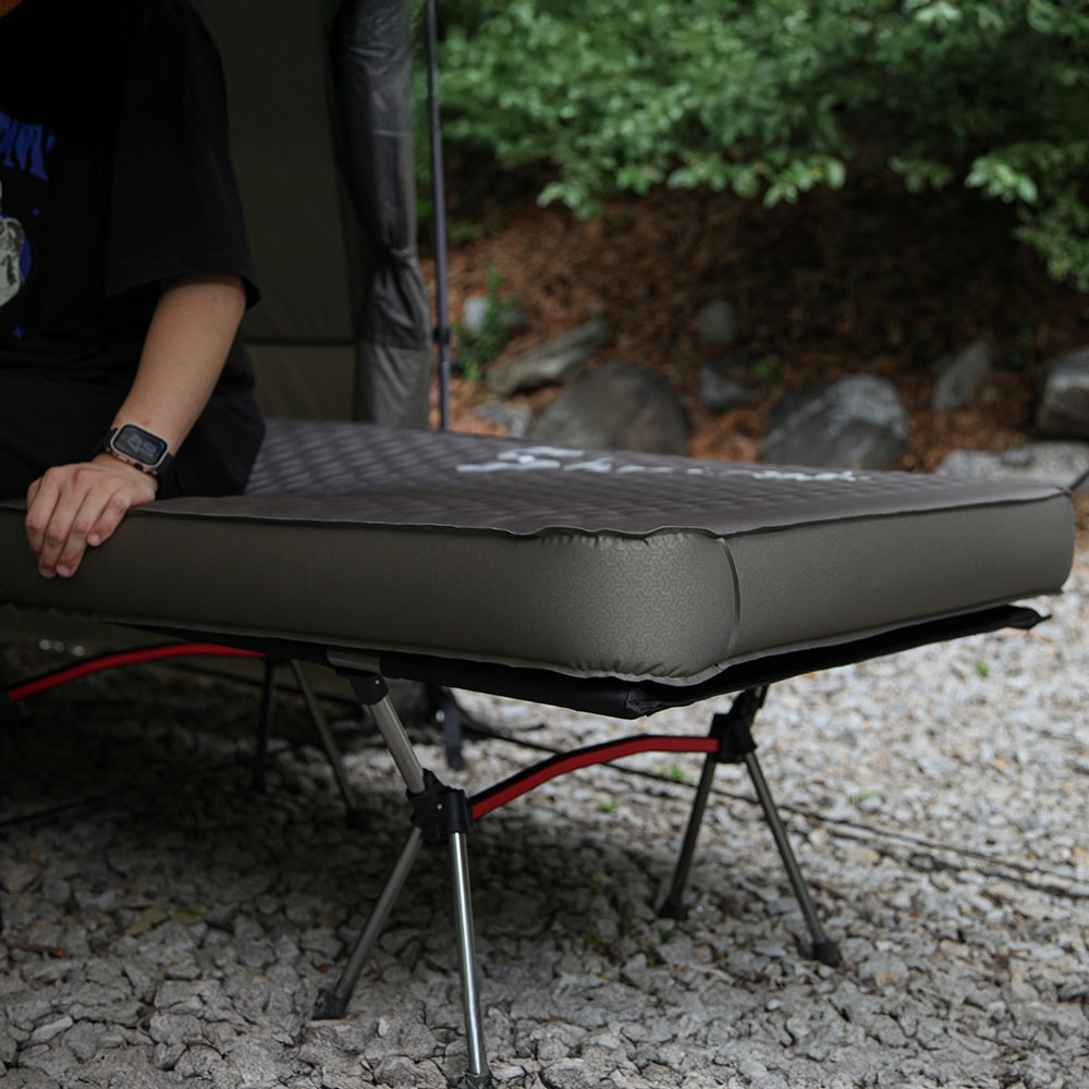 블루폴 슈링크 사입식 자충매트 10T 빌트인 에어펌프 내장 충전식 더블, 10cm, 카키 상세 이미지 8