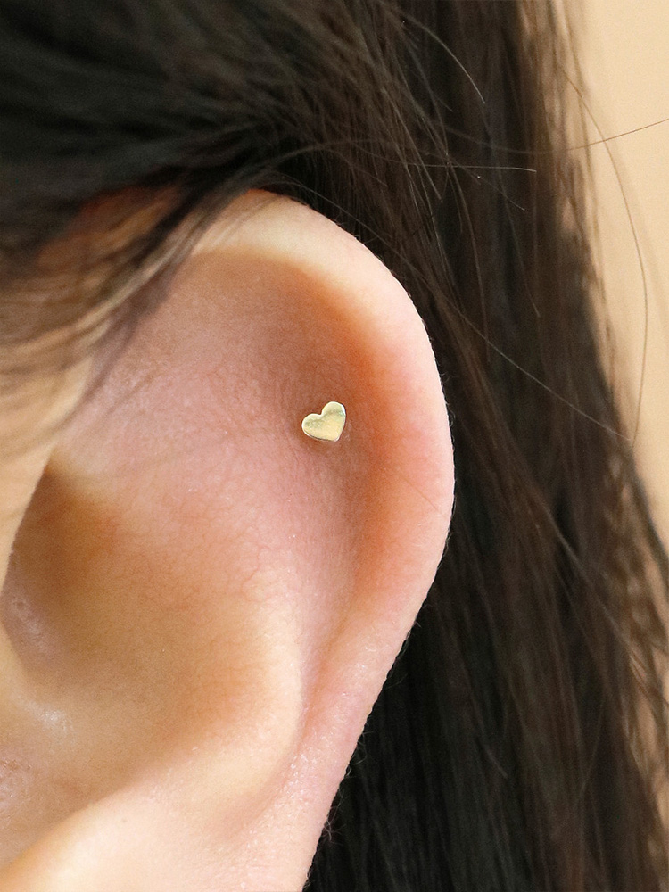 [0.8mm]14K 인터널 초 미니 하트 별 달 라블렛 피어싱 귀걸이 이미지 8