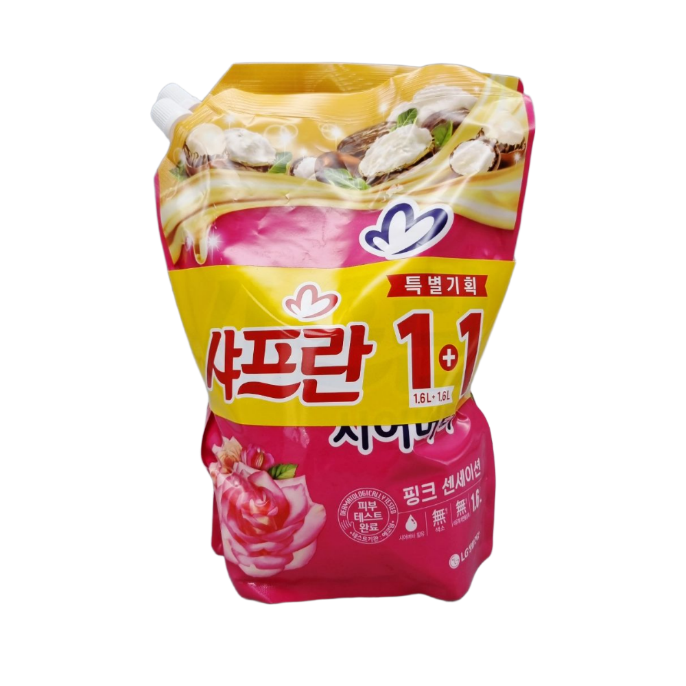 LG 샤프란 시어버터 섬유유연제 1.6L x 2입 핑크 - 상품 이미지