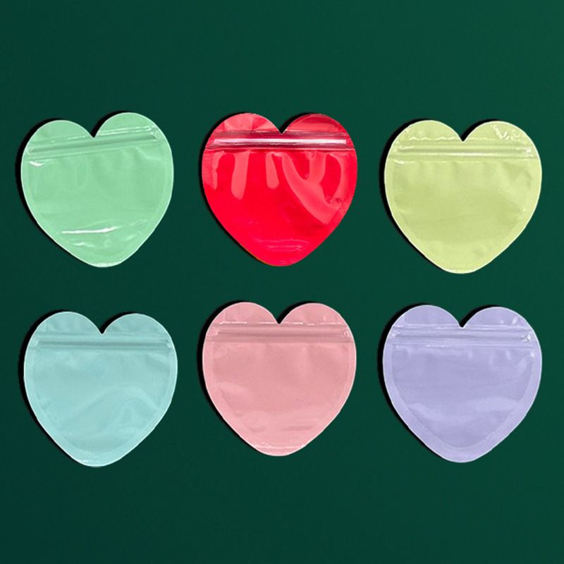 컬러 하트 지퍼백 구디백 어린이집 유치원 생일 선물 포장 악세사리 간식 포장지 답례품 - 상세 이미지 2