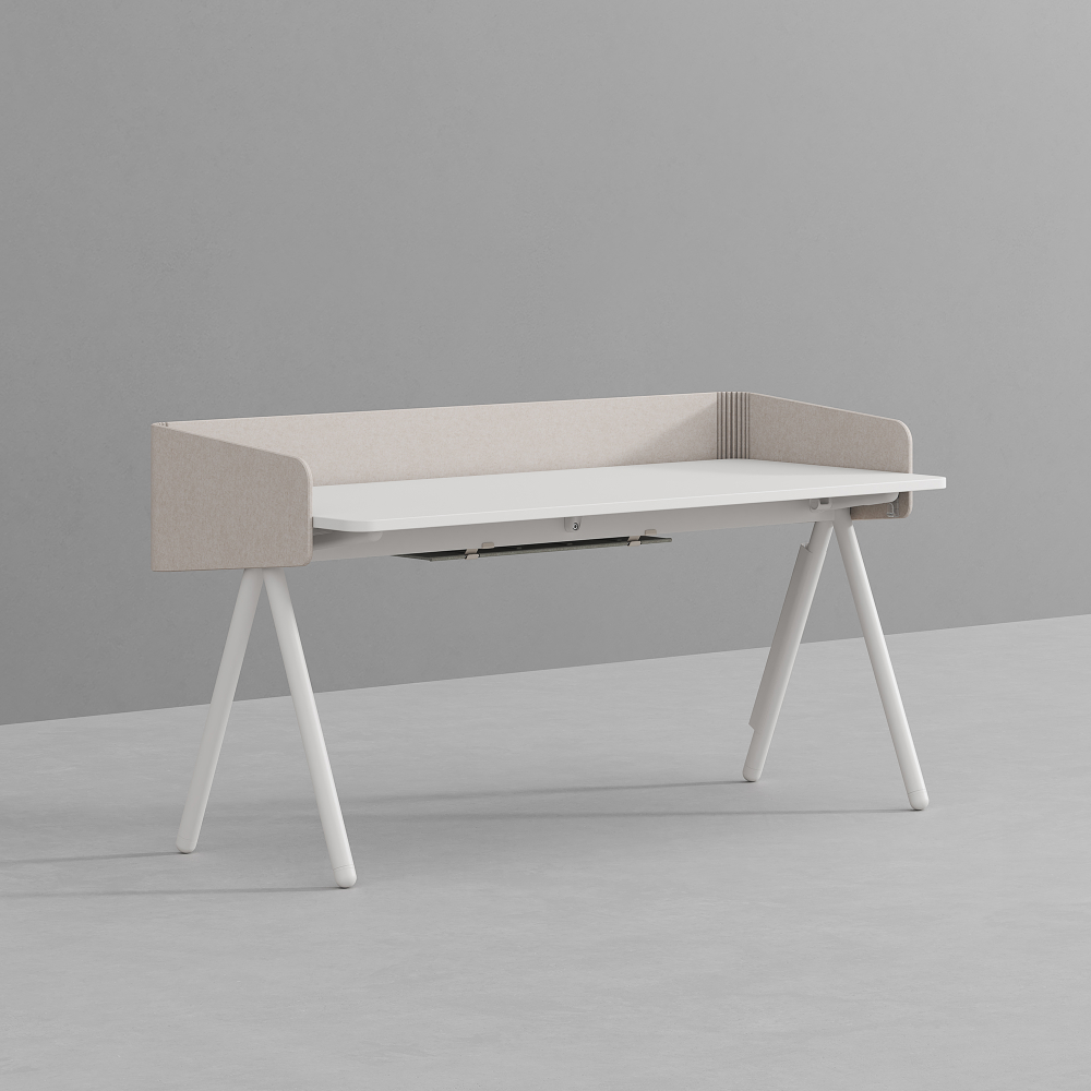데스커 낮은 칸막이 독서실 책상 (멀티데스크 디바이더형) 1600x700mm, 화이트 - 상품 이미지