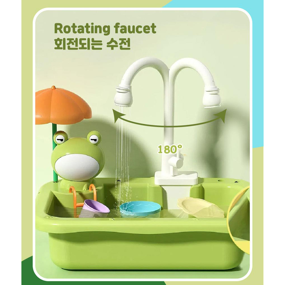 물이 나오는 둥둥오리 싱크대 주방놀이 역할놀이 보글보글 빙글빙글 여자아이 선물 스티커세트 이미지 8