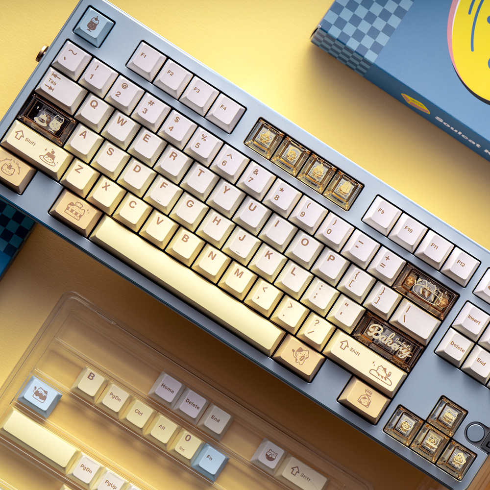 Soulcat 고함량 PBT 염료승화 + PC 영문 키캡 166키 (고양이 베이커리) - 메인 이미지