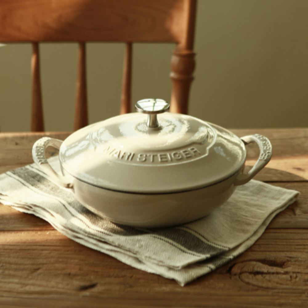 MARISTEIGER 인덕션 무쇠 주물 솥밥 냄비 베이비웍 18cm 무쇠뚜껑 아이보리