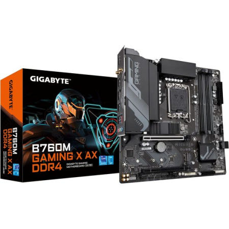 GIGABYTE [해외]기가바이트 B760M 게이밍 X AX DDR4 (LGA 1700/ 인텔/ B760/ M-ATX/ DDR4/ 2 M.2/ PCIe 4.0/ 전면 USB 3.2세대 2타입-C/
