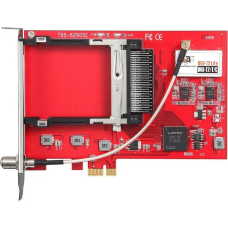 [해외]FTA 및 암호화 TV 채널을 위한 듀얼 CI 슬롯이 있는 TBS6290se DVB-T2/T/C PCI 익스프레스 지상파 케이블 튜너 카드