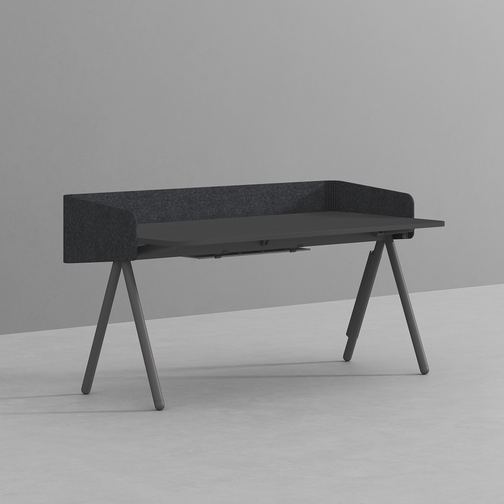 데스커 낮은 칸막이 독서실 책상 (멀티데스크 디바이더형) 1600x800mm, 쿨그레이 - 상품 이미지