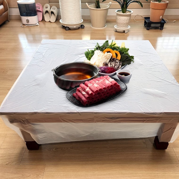 식탁보 무지 50매방수 식탁비닐 커버 일회용 비닐 식당 테이블보 탁자보 행사 원형 사각 투명 업소용