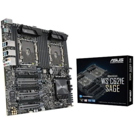 [해외]ASUS WS C621E SAGE 인텔 C621 LGA 3647 워크스테이션 마더보드(4개의 GPU, 12개의 DIMM, 4개의 U.2, M.2, 10개의 SATA, 듀얼