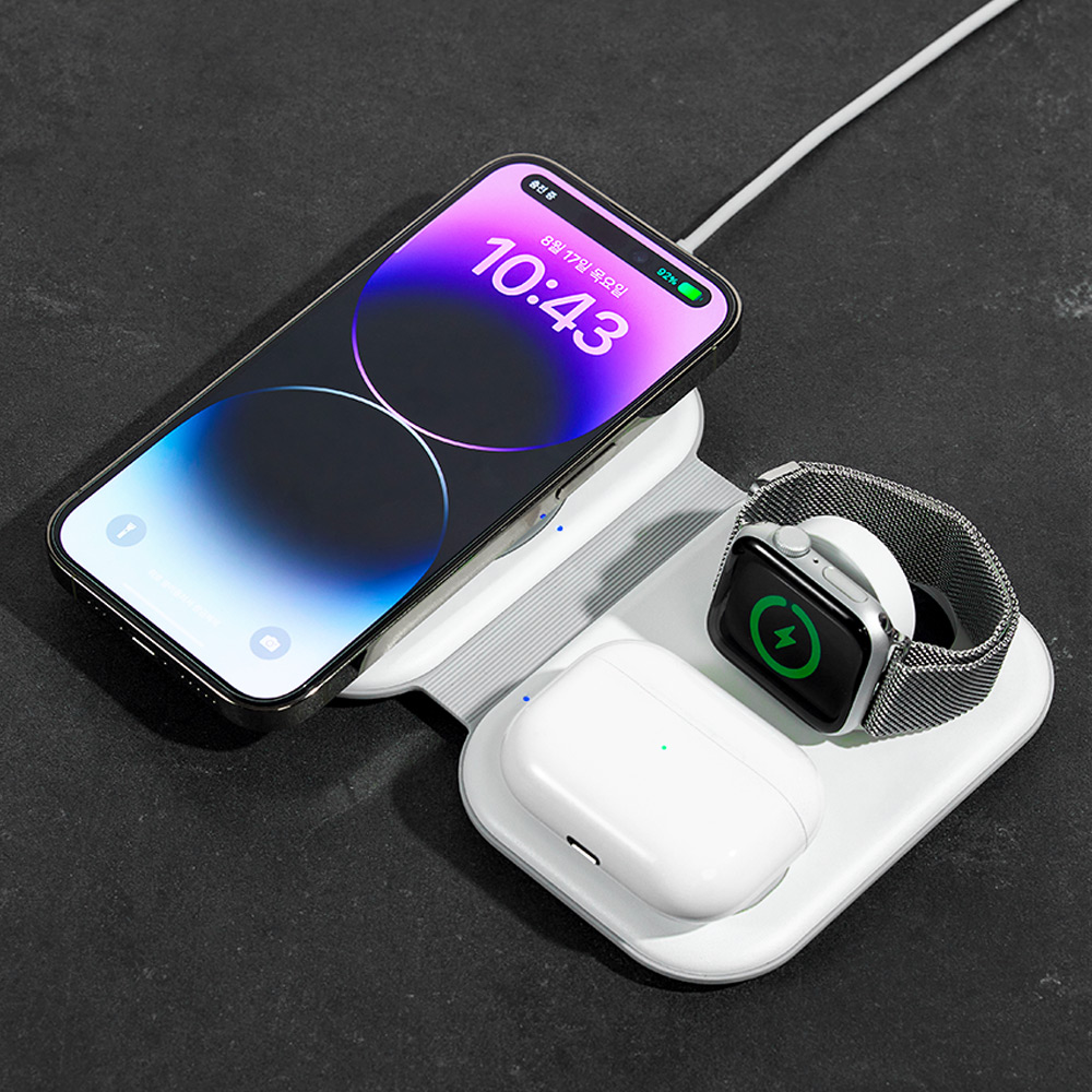 오아 폴드I 3in1 접이식 무선 고속 충전기 아이폰 애플 워치 에어팟