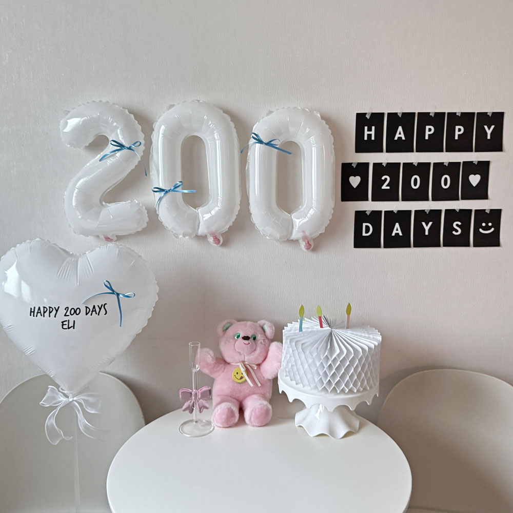 아기 200일 풍선 50일 셀프촬영 미니숫자 천일풍선 300일 500일 풍선