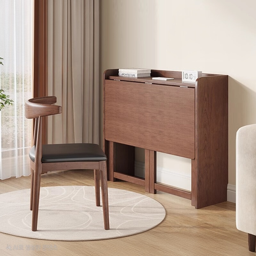 폴딩접이식 빈티지우드 소형 원룸 공부책상 중학생 고등학생 청소년 간이 좁은공간책상 데스크