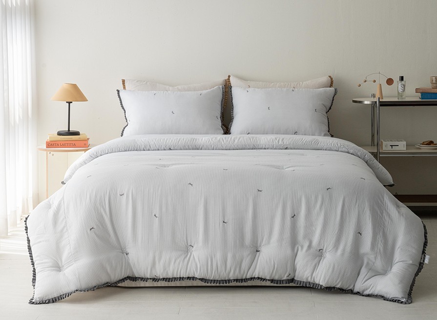 송화침장 미니리본 먼지없는 모달100% 차렵이불