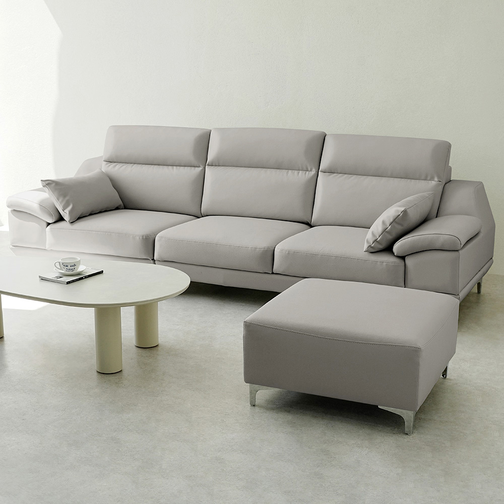 동서가구 뉴테라 천연면피가죽 4인 소파+스툴 DF926985