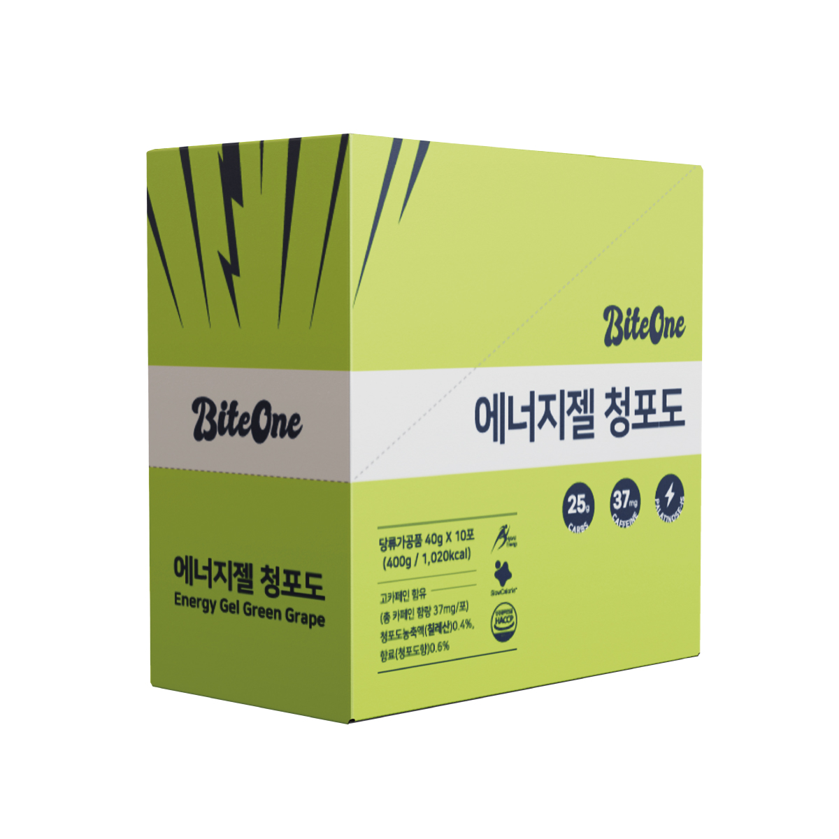 바이트원 에너지젤 청포도 40g 10포 러닝 마라톤 자전거 축구 등산 에너지겔 - 상세 이미지 2
