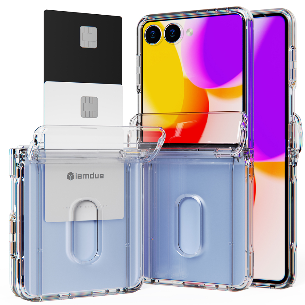 변색방지 카드 케이스 2장 수납 슬림 생폰 투명, 갤럭시Z 플립7 - 상세 이미지 2