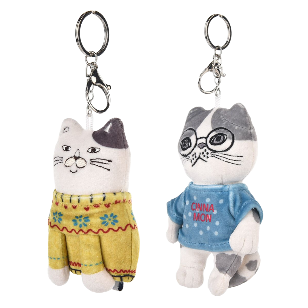 귀여운 일본 고양이 굿즈 캐릭터 인형 키링 백팩 키링 - 상세 이미지 3