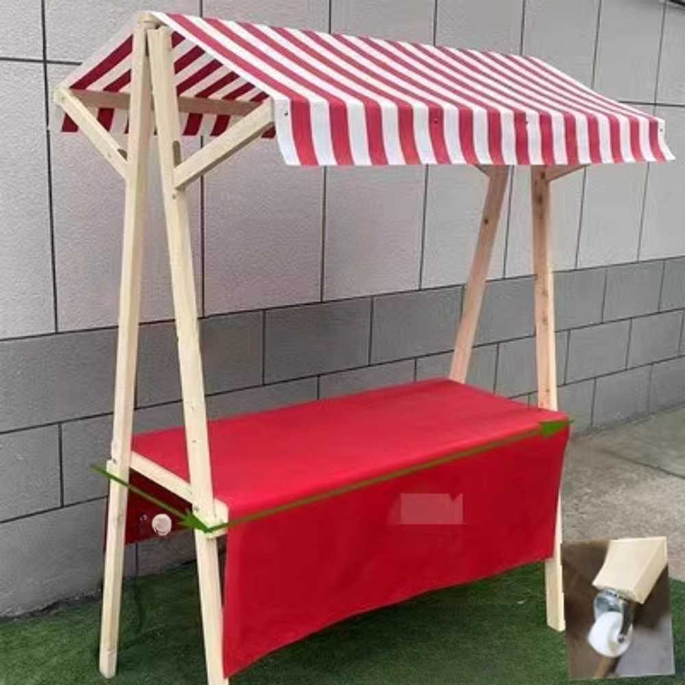 플리마켓 매대 매장 진열대 야외 부스 나무 포장마차 120cm - 상품 이미지