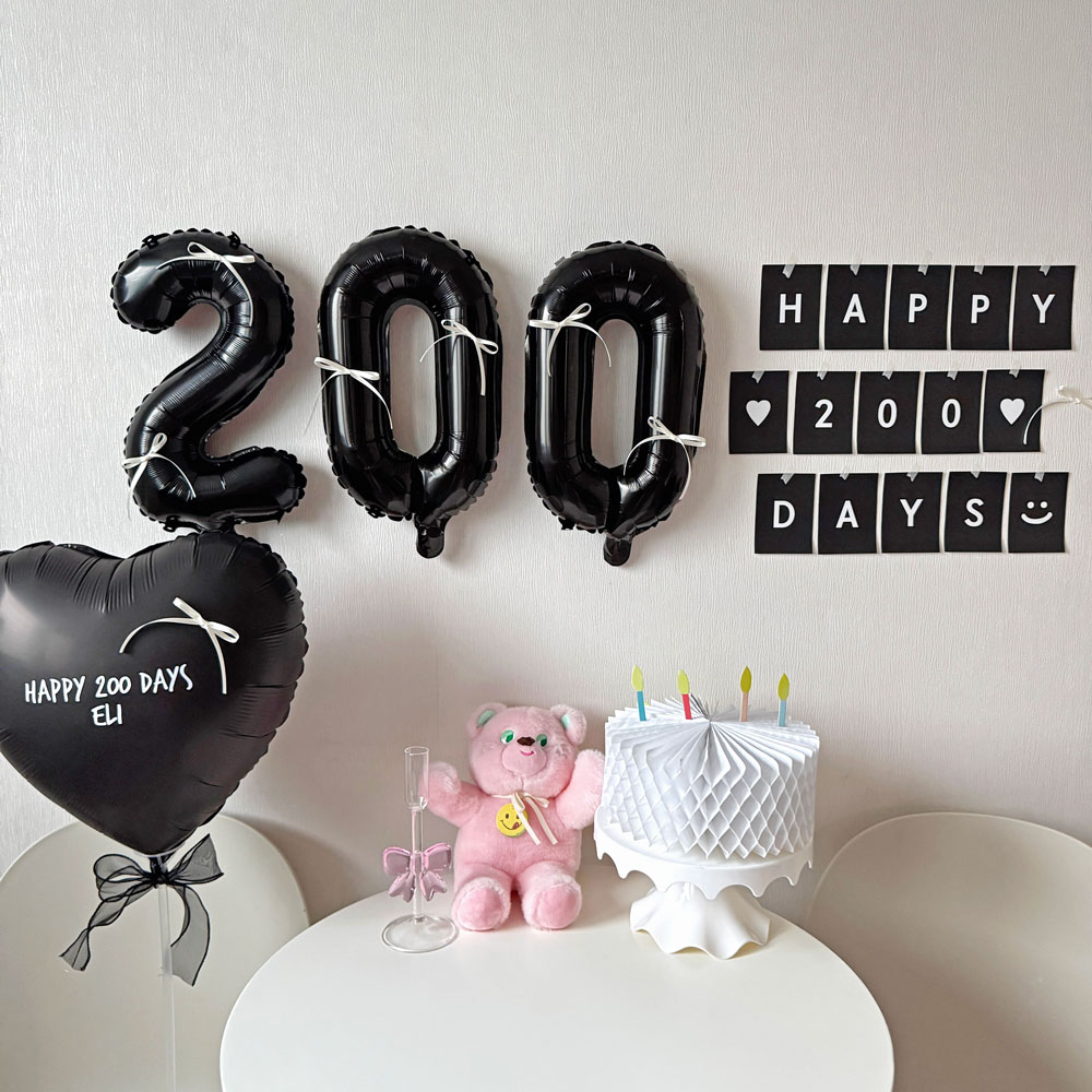 아기 200일 풍선 기념일 레터링 풍선 셀프촬영 숫자풍선