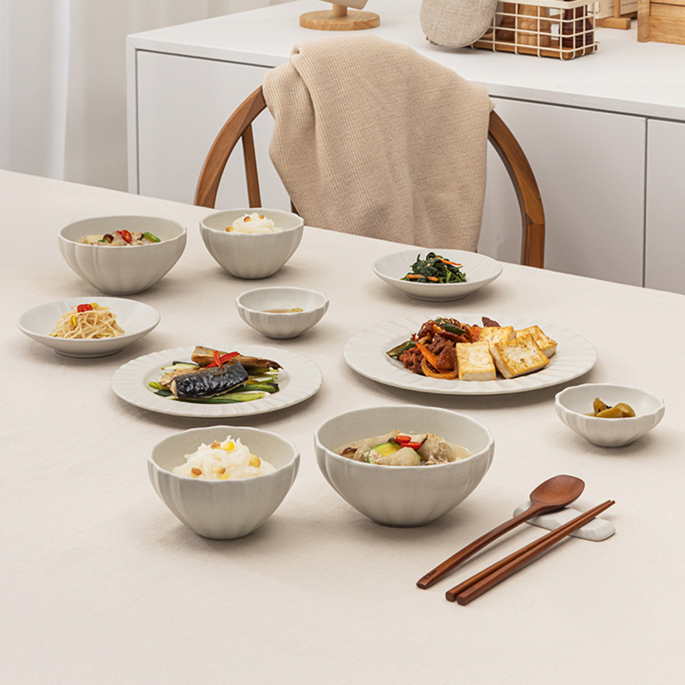 윤도자기 릴리 2인 그릇세트 12P 신혼식기