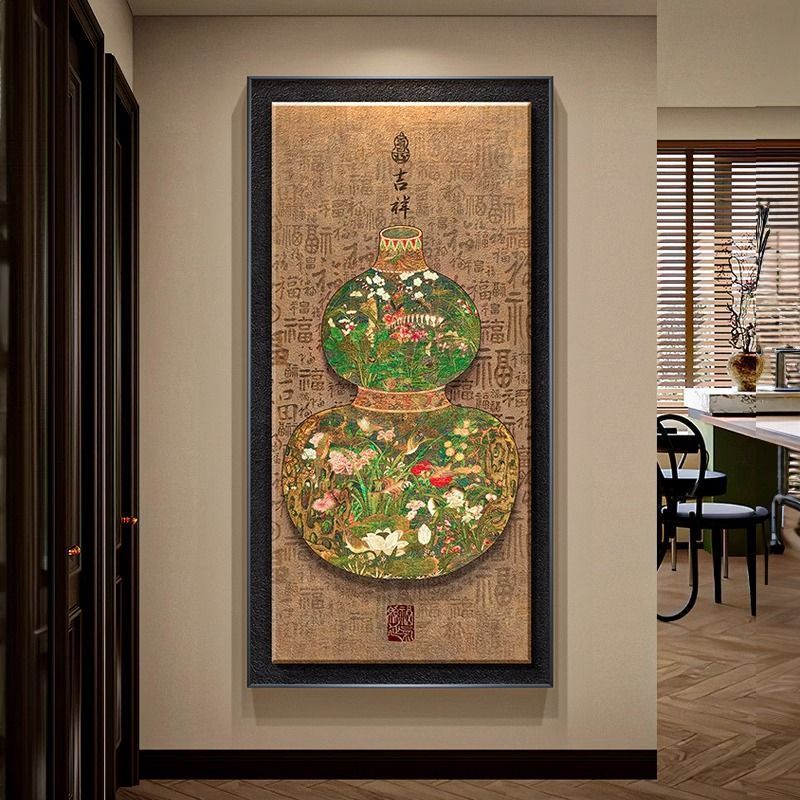 호텔 복도 입체 액자 그림 중식 레스토랑 인테리어 장식 A 복호리병 60X120cm - 상세 이미지 3