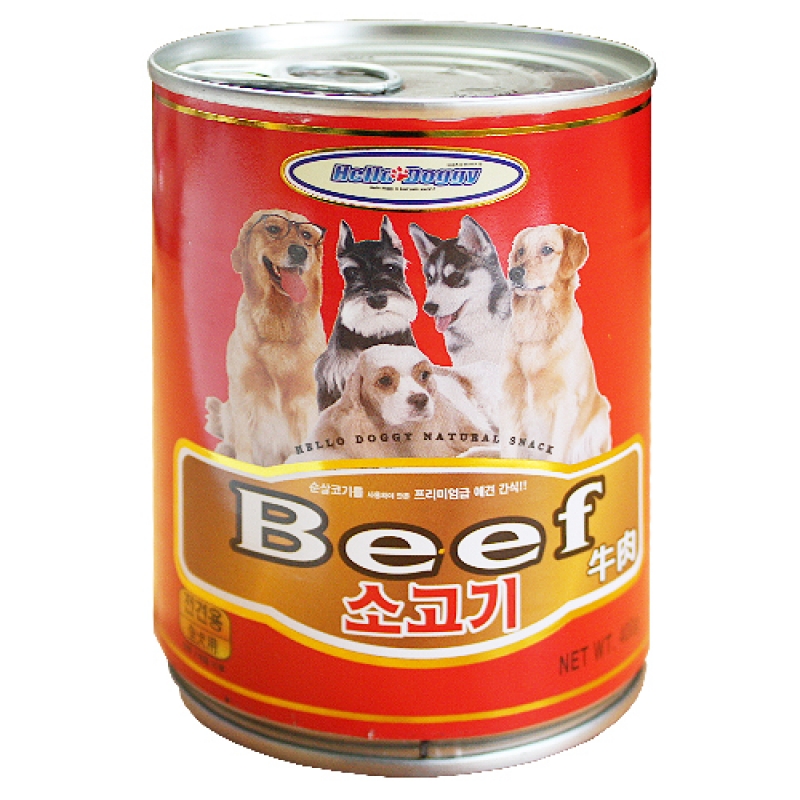 헬로도기 강아지캔 애견통조림 대용량 습식 간식 오리고기, 400g, 1개 - 상세 이미지 3