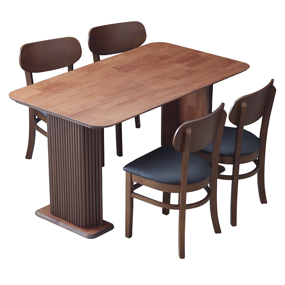 원목 4인용 식탁 세트 쇼파 식탁 나무 주방 낮은 식탁 테이블 의자 4개 세트