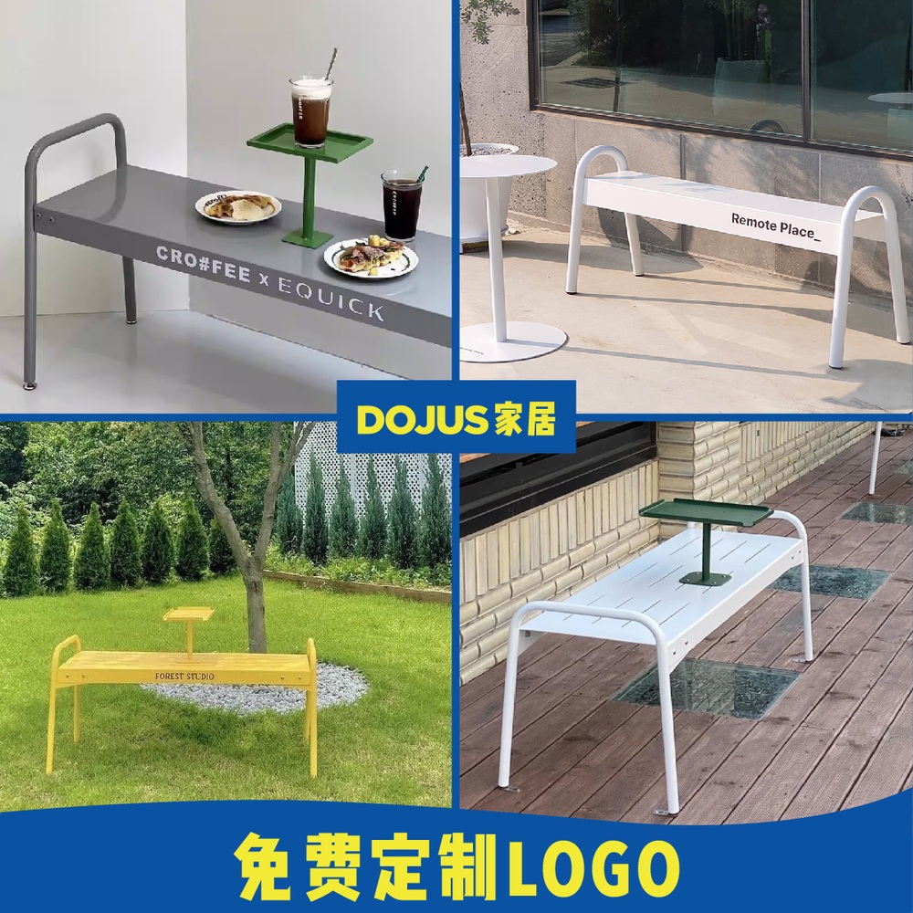철제벤치의자 대기의자 감성 테라스 대기 벤치 가든 카페 - 상세 이미지 2