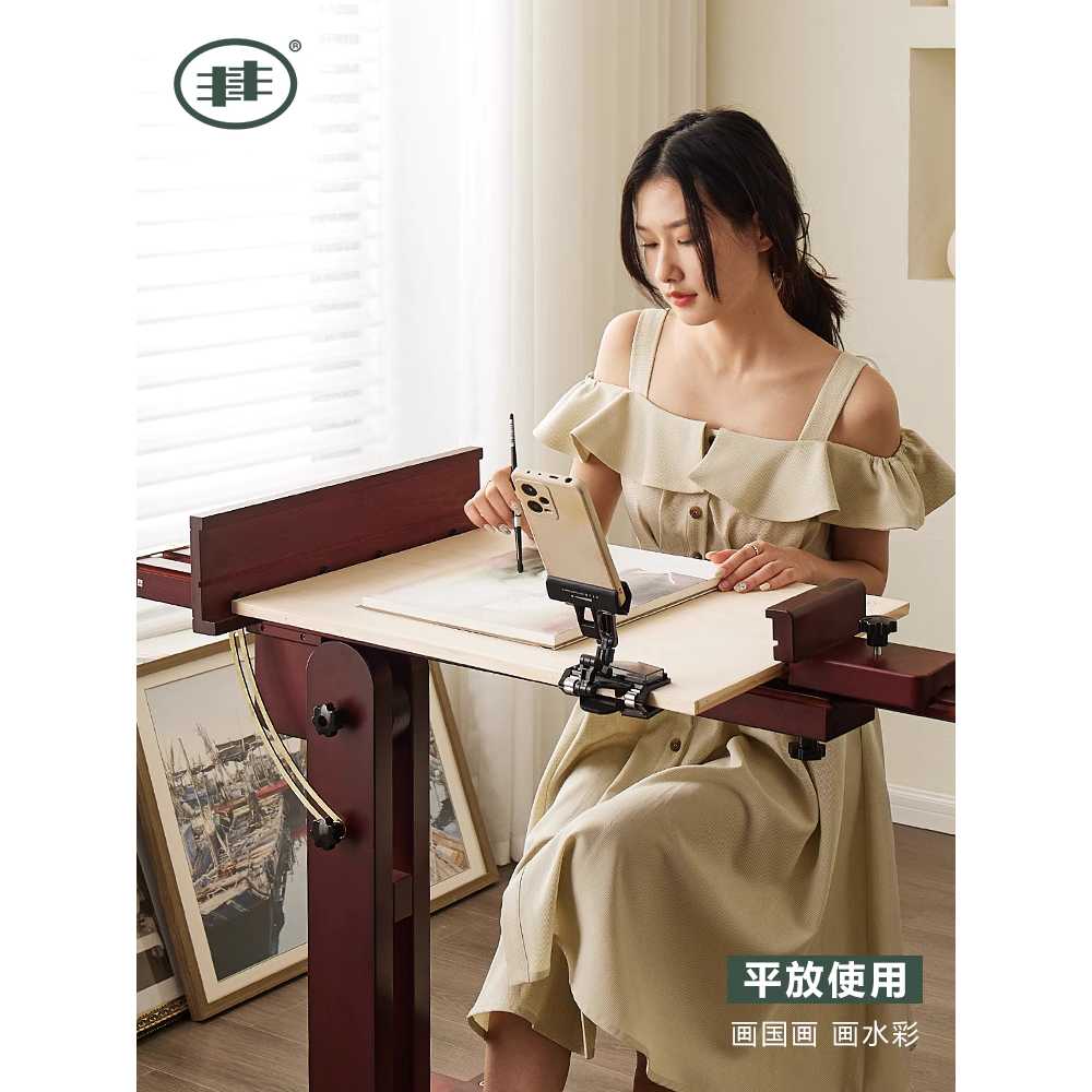 대형이젤 원목 우드 이동식 드로잉 회화 그림 리프팅 - 상세 이미지 2