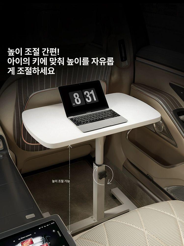 접이식 차량용 테이블 뒷자석 시트백테이블 선반 커치대 뒷자리테이블 차량식탁 화이트 48x24 - 상세 이미지 3