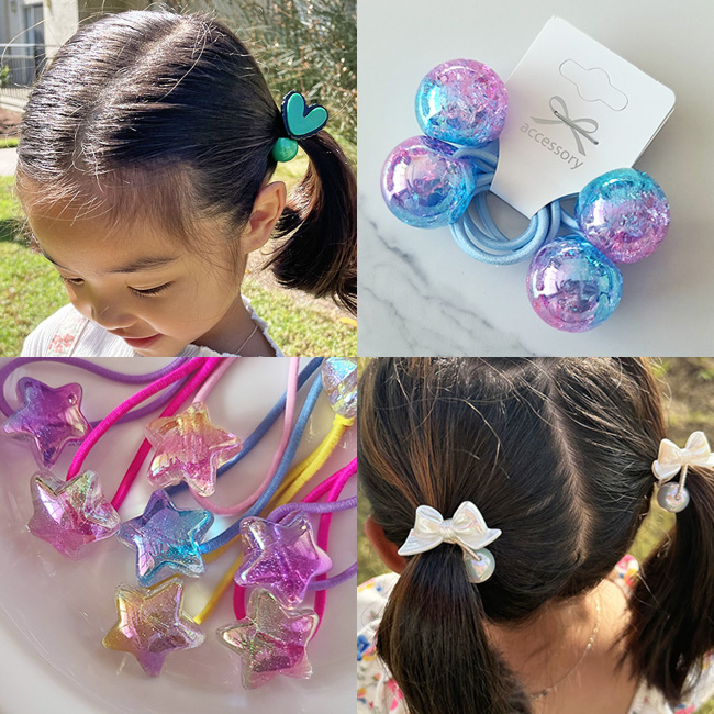 (5+1) 유아헤어끈 여아머리끈 아기 공주 아동 고무줄