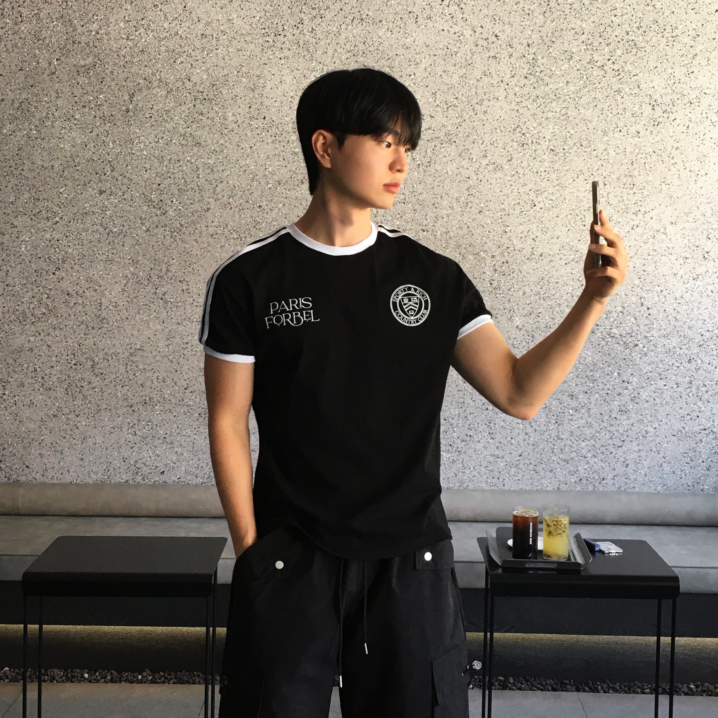 남자링거티 머슬핏반팔 흰색면티 어깨넓어보이는반팔 머슬오버핏 여름커플티 쿨티셔츠 이미지 2