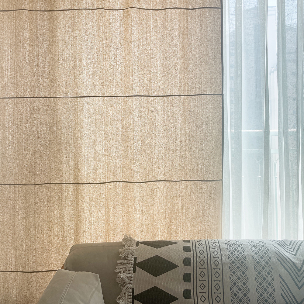 린넨 오리엔탈 패널 모던 커튼 맞춤제작 빛차단 암막효과 냉방유지