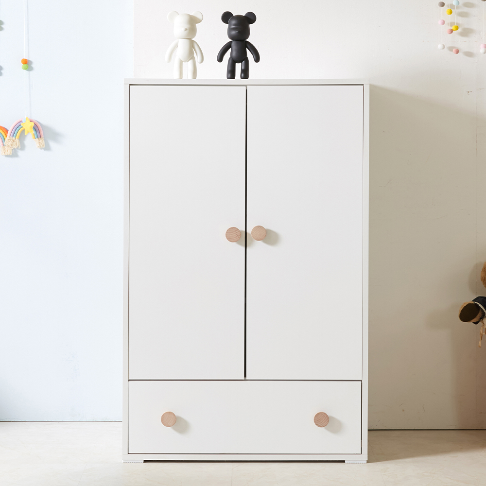 애기옷장 아이방 유아 아이 키즈옷장 아기 어린이 주니어 800x500x1250mm, 미카엘 양문 화이트