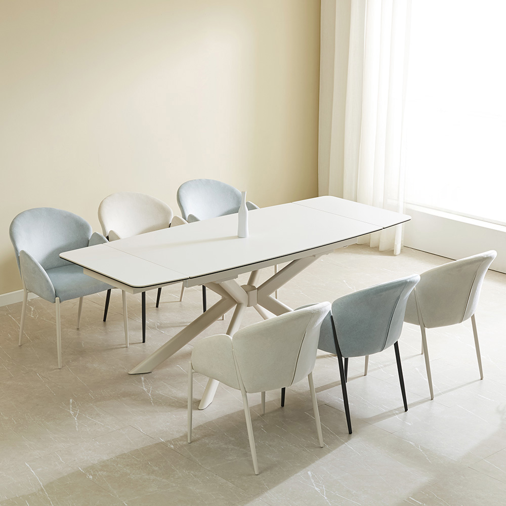 스코나 나한트 반자동 확장형 무소음 포세린 세라믹 2000 6인 식탁세트1(의자6개)