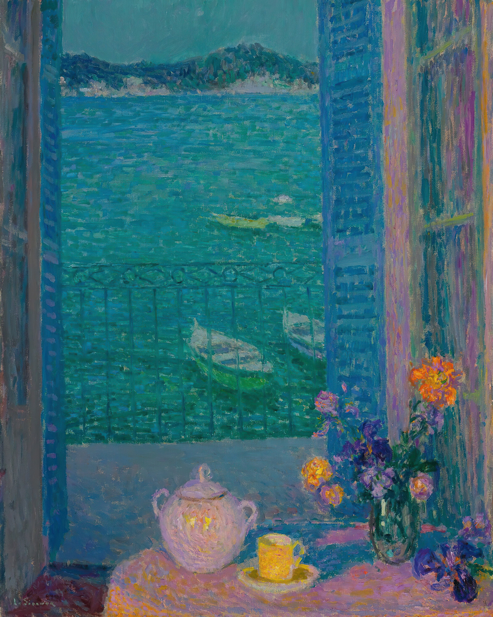 Le Bouquet À La Fenêtre, Villefranche-Sur-Mer 원본비율 아트포스터 시다네르 - 상품 이미지