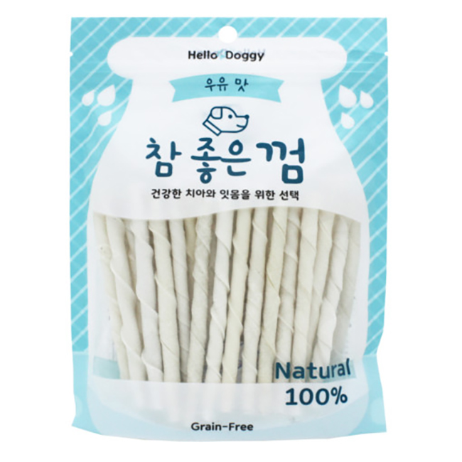 헬로도기 참좋은 강아지양치껌 덴탈껌 이갈이간식 우유스틱, 45개입, 1개 - 상품 이미지